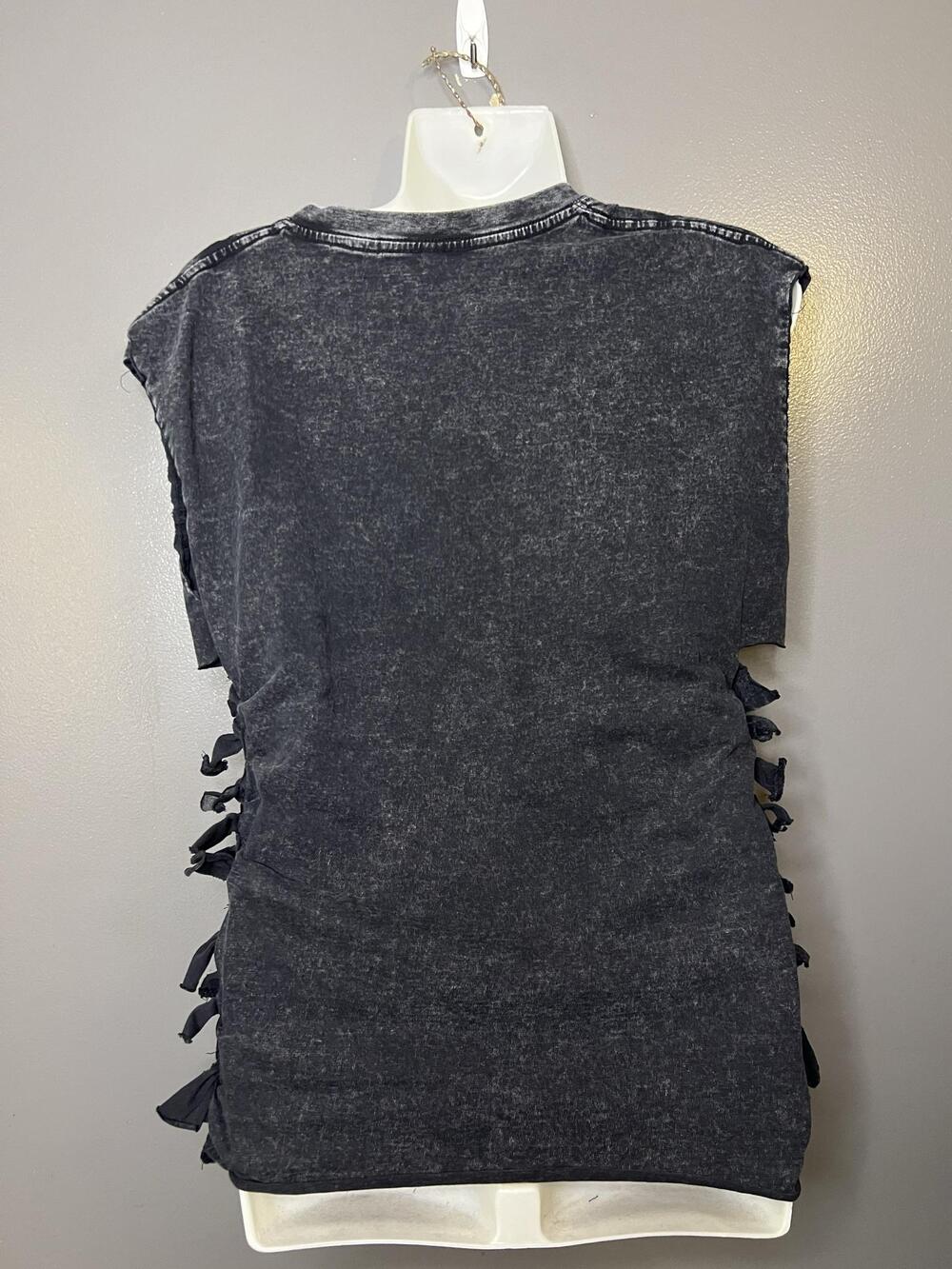 Yeehaw Graphic Shirt Womens Small Black Sleeveless V Neck Western Rodeo Cowgirl - Picture 7 of 8